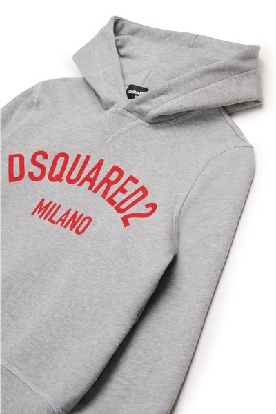 Dsquared2 Kids Logo Printed Hoodie In Gray