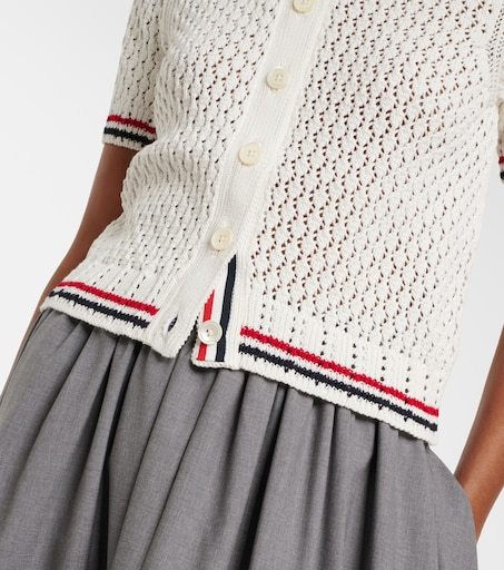 Thom Browne Openwork Knit Sweater In White