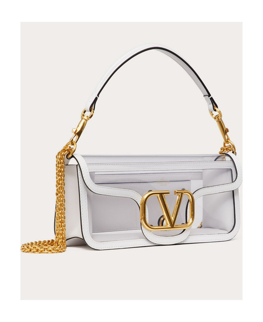 Valentino Vlogo Signature Shoulder Bag In White