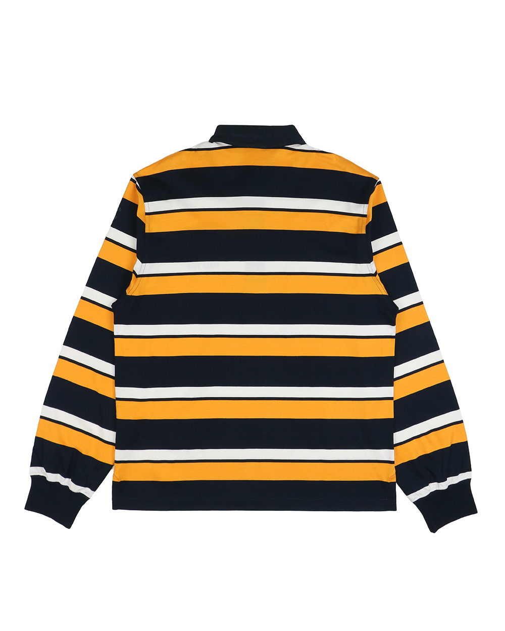 Paul & Shark Striped Long-sleeved Polo Shirt In Black