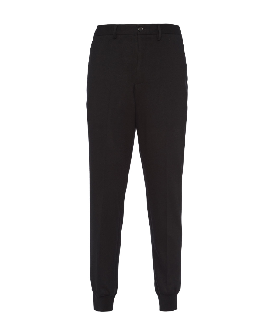 Prada Mens Black Contrast-trim Tapered-leg Cotton And Nylon Jogging Bottoms In Black
