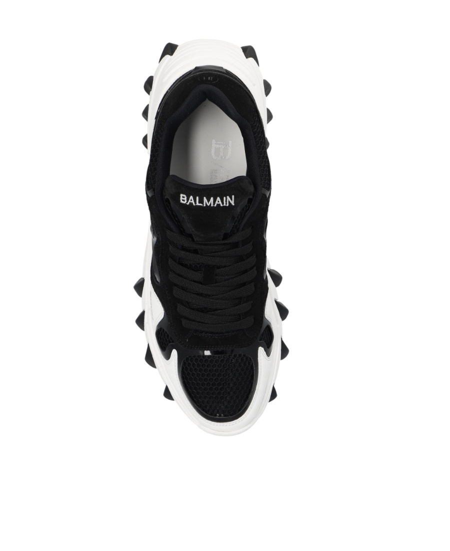 Shop Balmain B-east Trainer In Leather, Suede And Mesh In Black