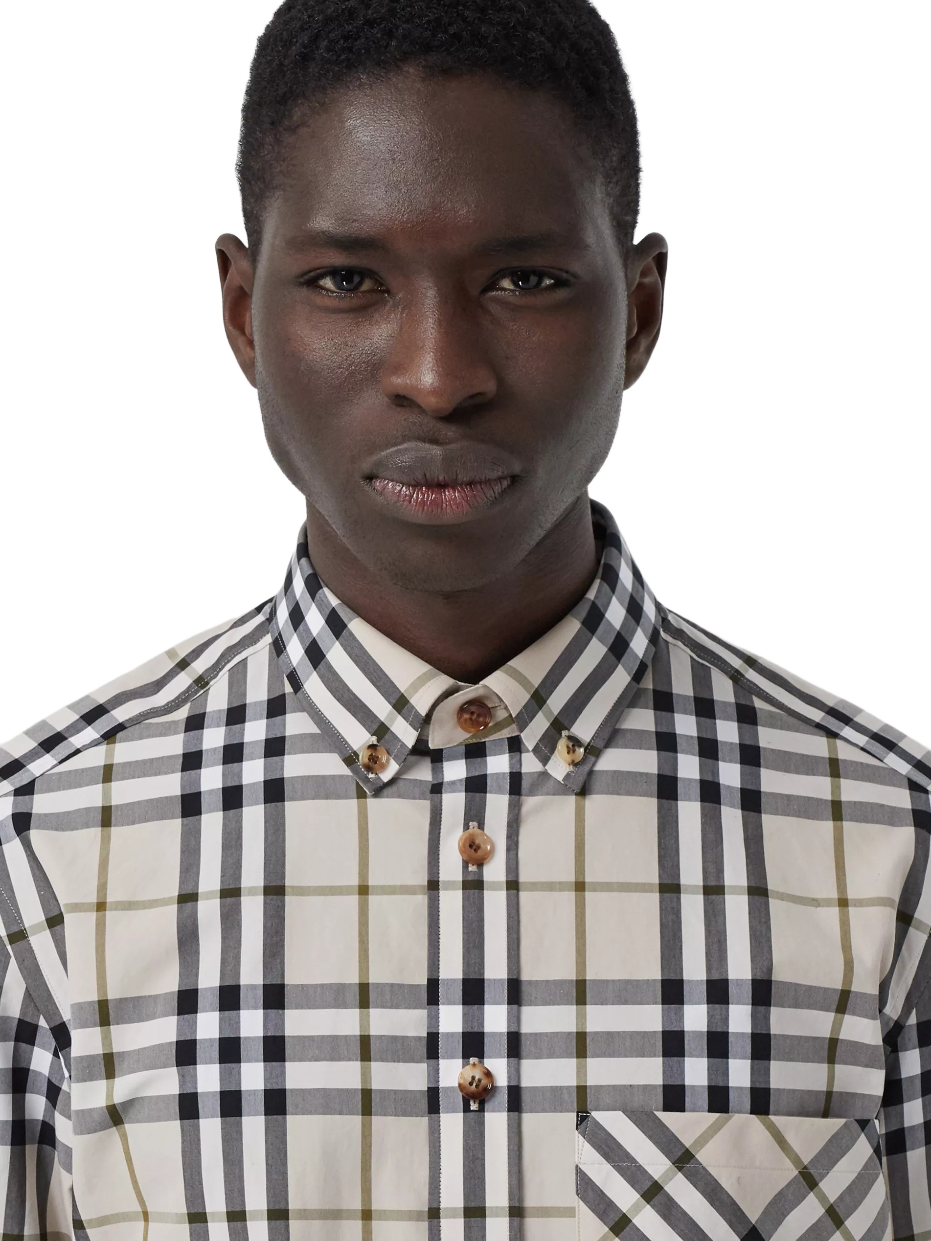Burberry Check-print Shirt In Nude