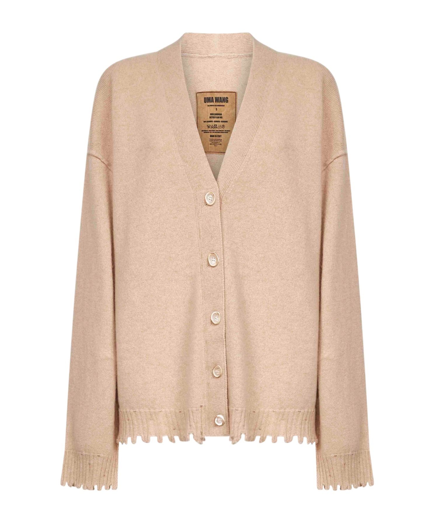 Uma Wang Beige Cashmere Knit Over Cardigan In Neutral
