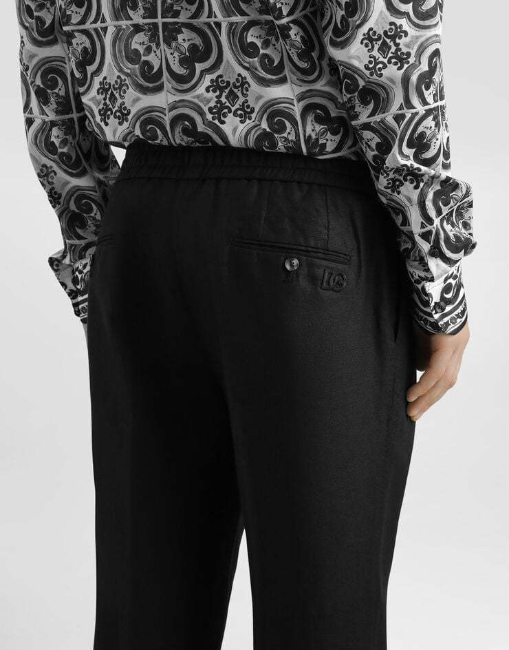 Dolce & Gabbana Drawstring Elastic Waist Casual Pants In Black
