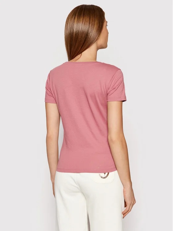 Ea7 T-shirt With Round Neck And Short Sleeves In Pink