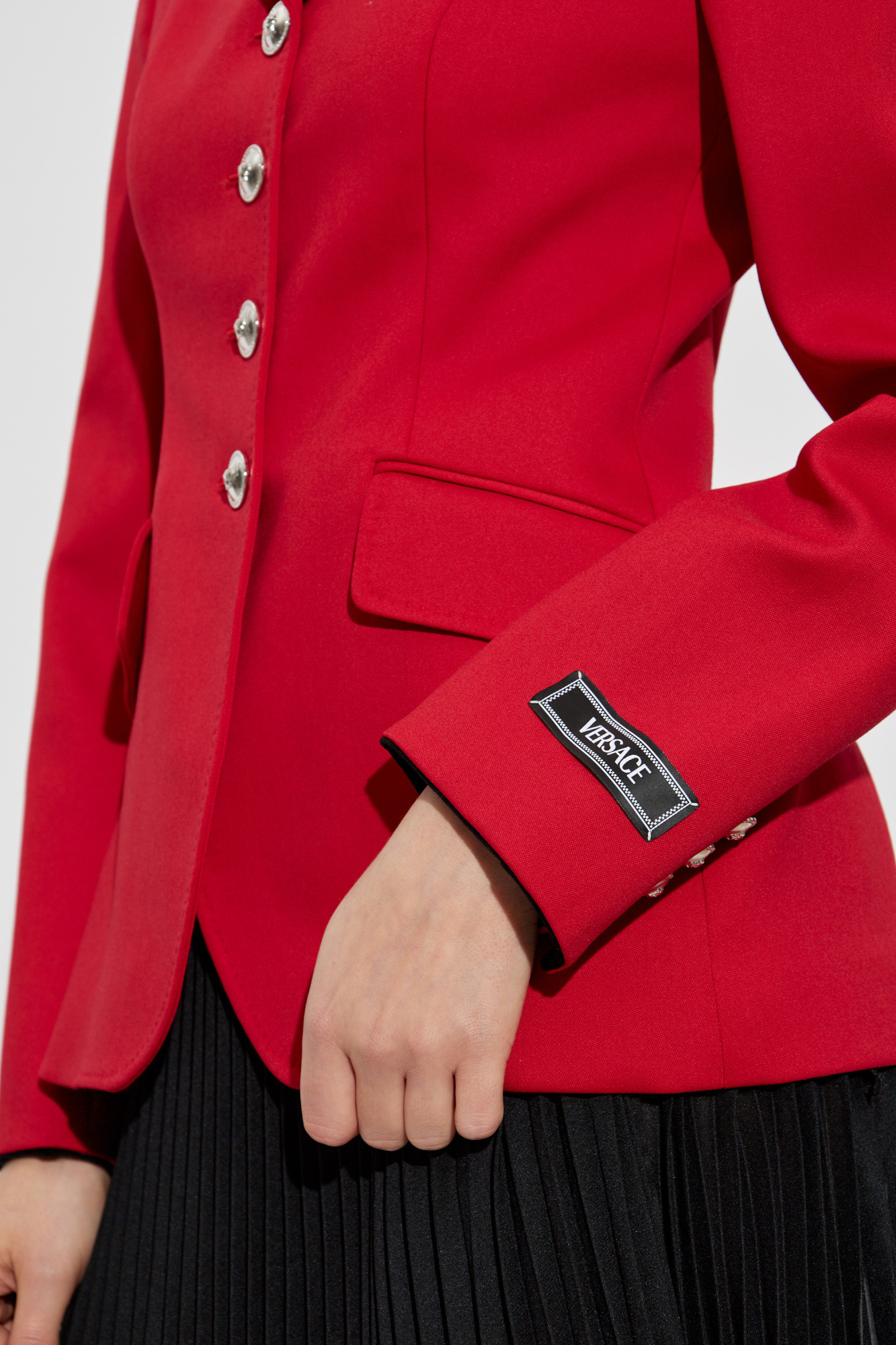 Versace Medusa-head Button Blazer In Red