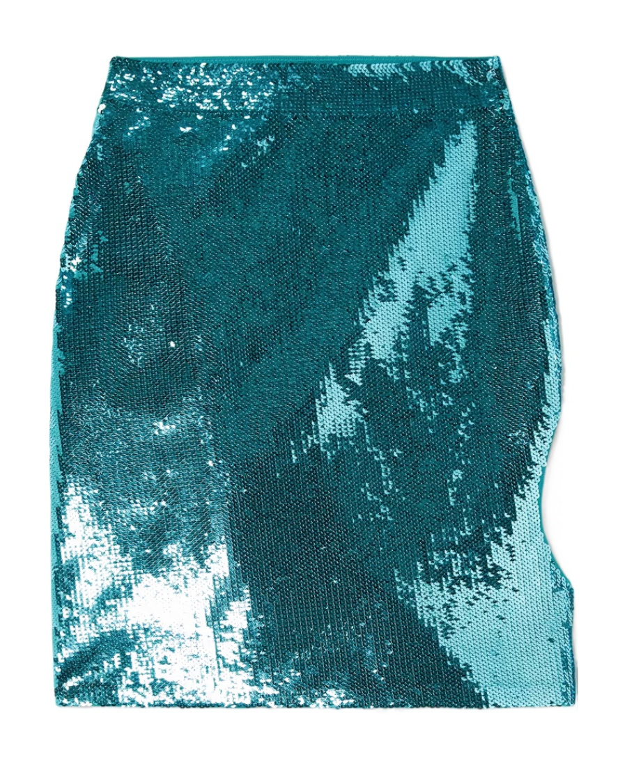 Loewe Asymmetrical Sequined Mini Skirt In Blue