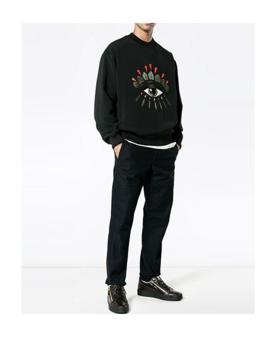 Kenzo Eye Pattern Sweater In Black