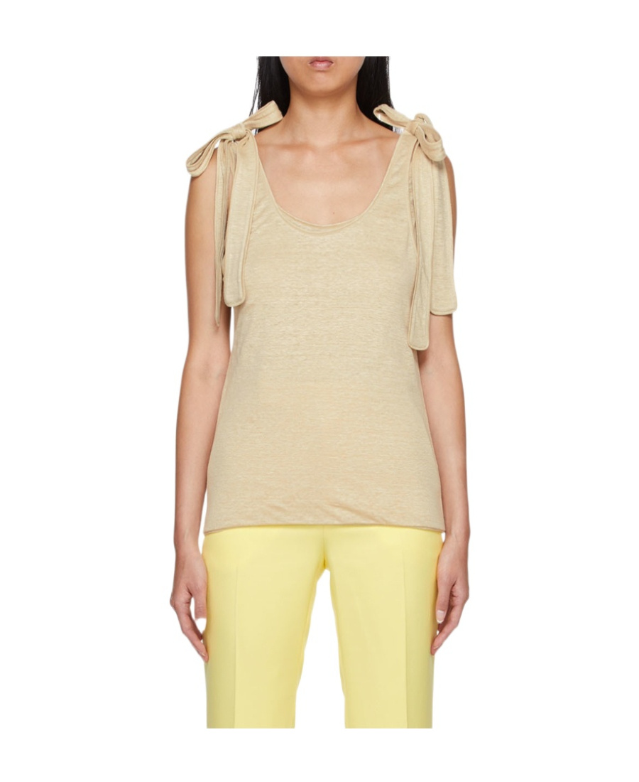 Chloé Pink Linen Tank Top In Nude