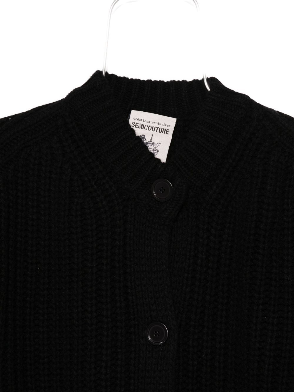 Semicouture Button Long-sleeved Sweater In Black