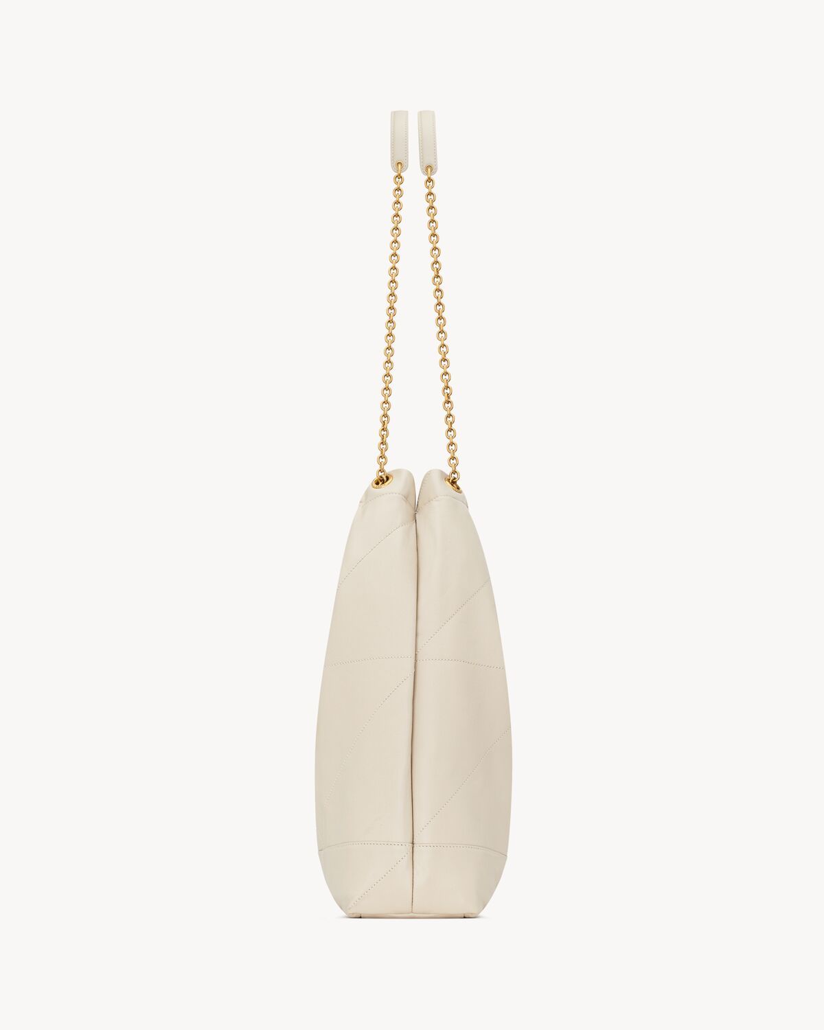 Saint Laurent Jamie Large Pouch In Lambskin In White