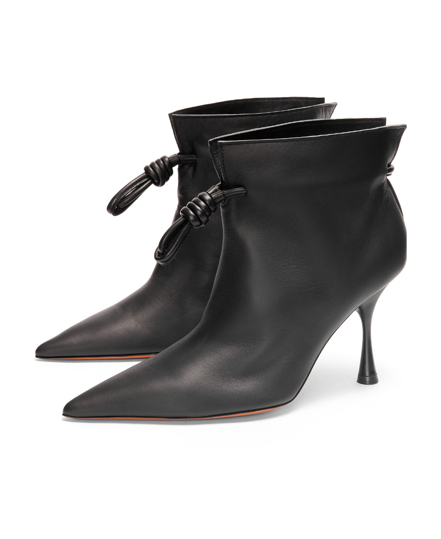 Loewe Black Leather Flamenco Boots For Women In Black