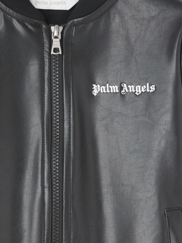 Palm Angels Zip-up Jacket In Black