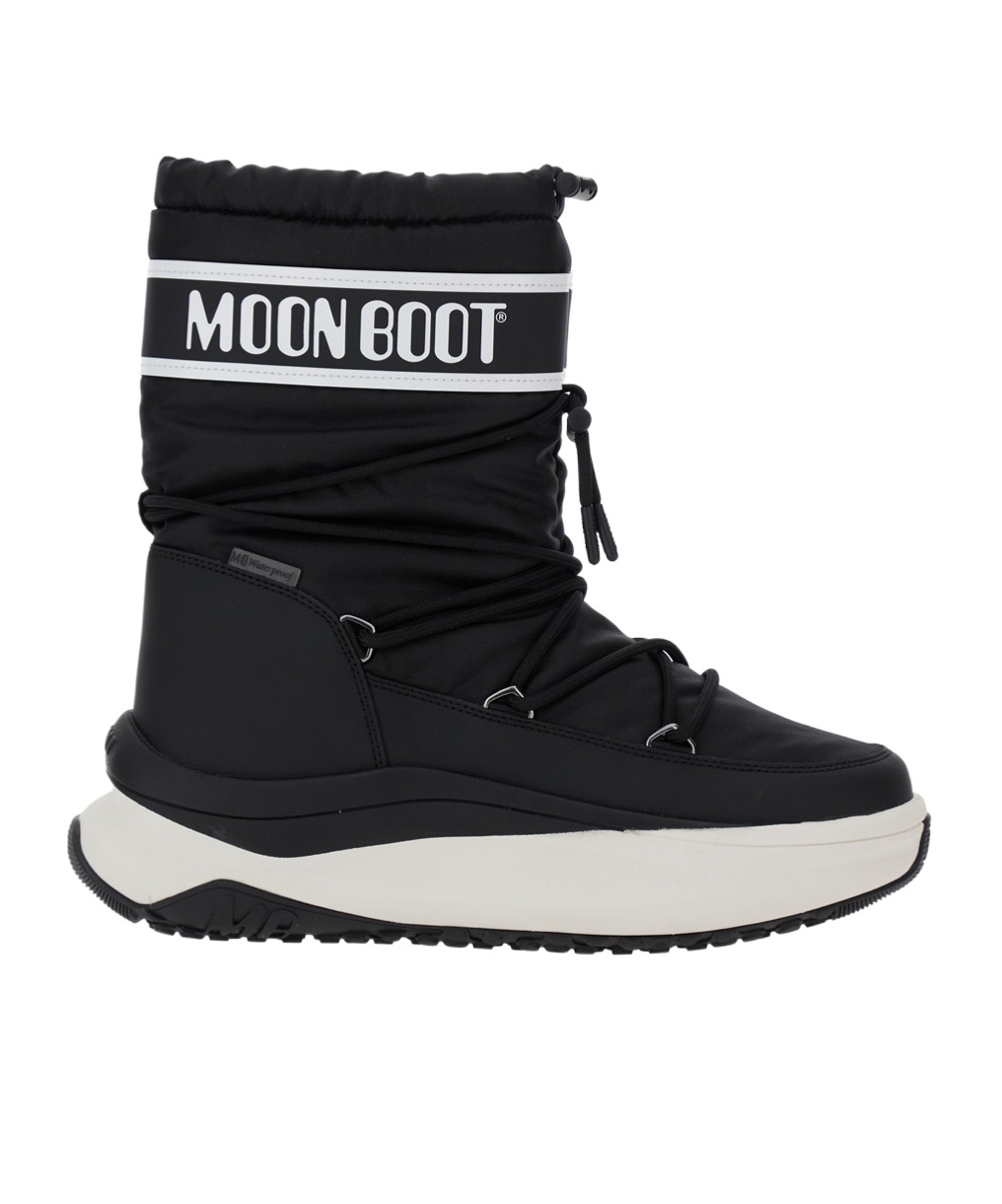 Moon Boot Lace-up Ankle Boots In Black