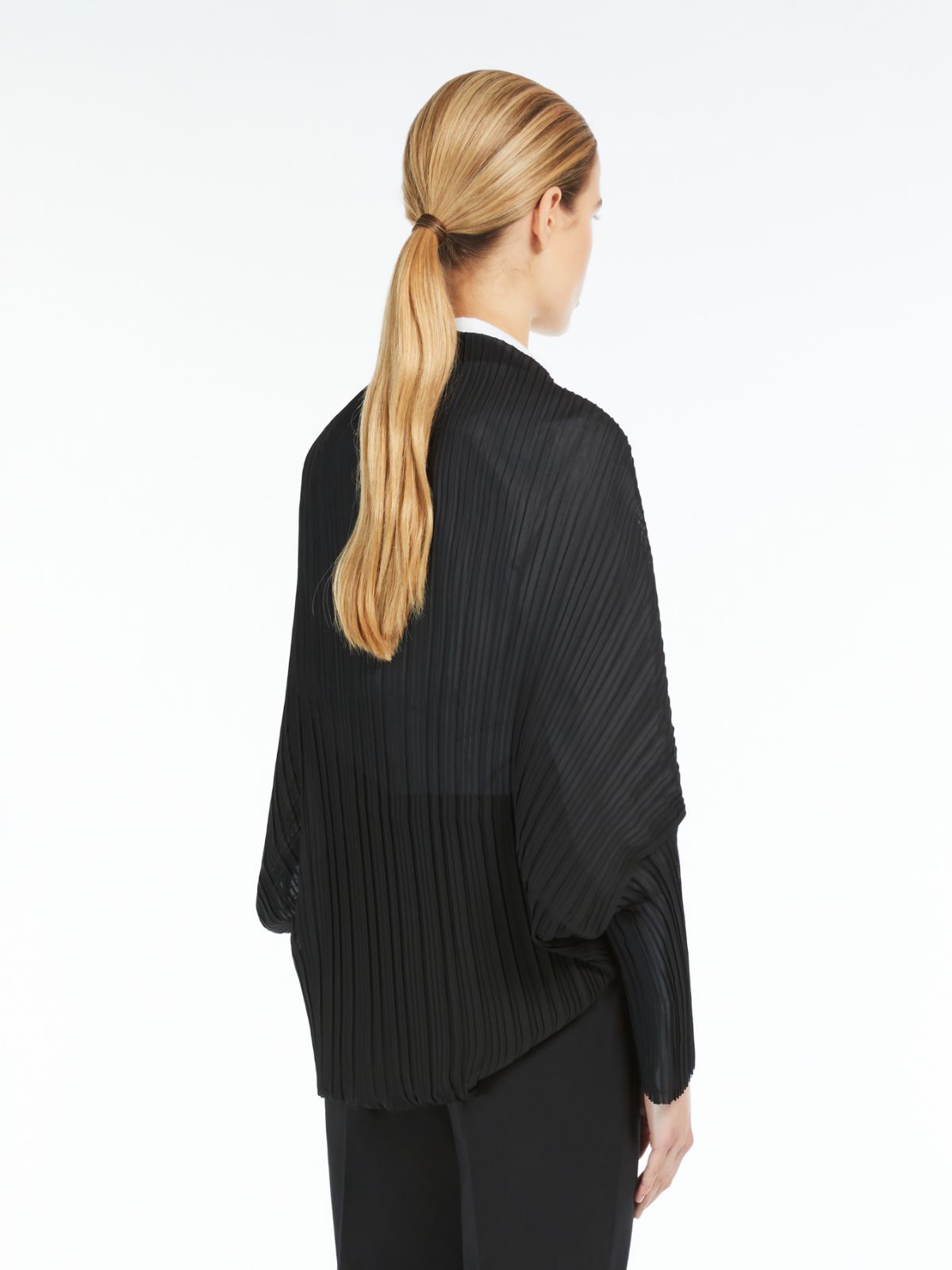 Shop Max Mara Pleated Casual Jacket In Black