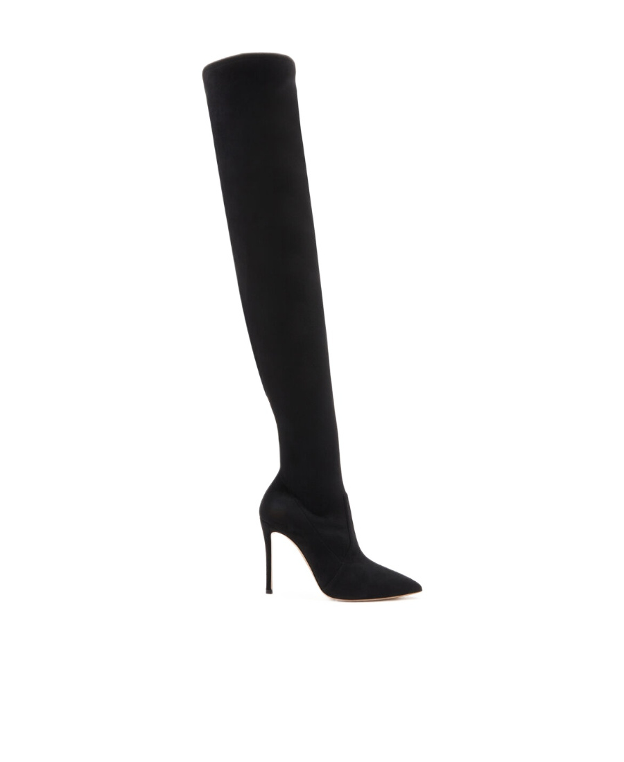 Casadei 105mm Square-toe Over-the-knee Boots In Black