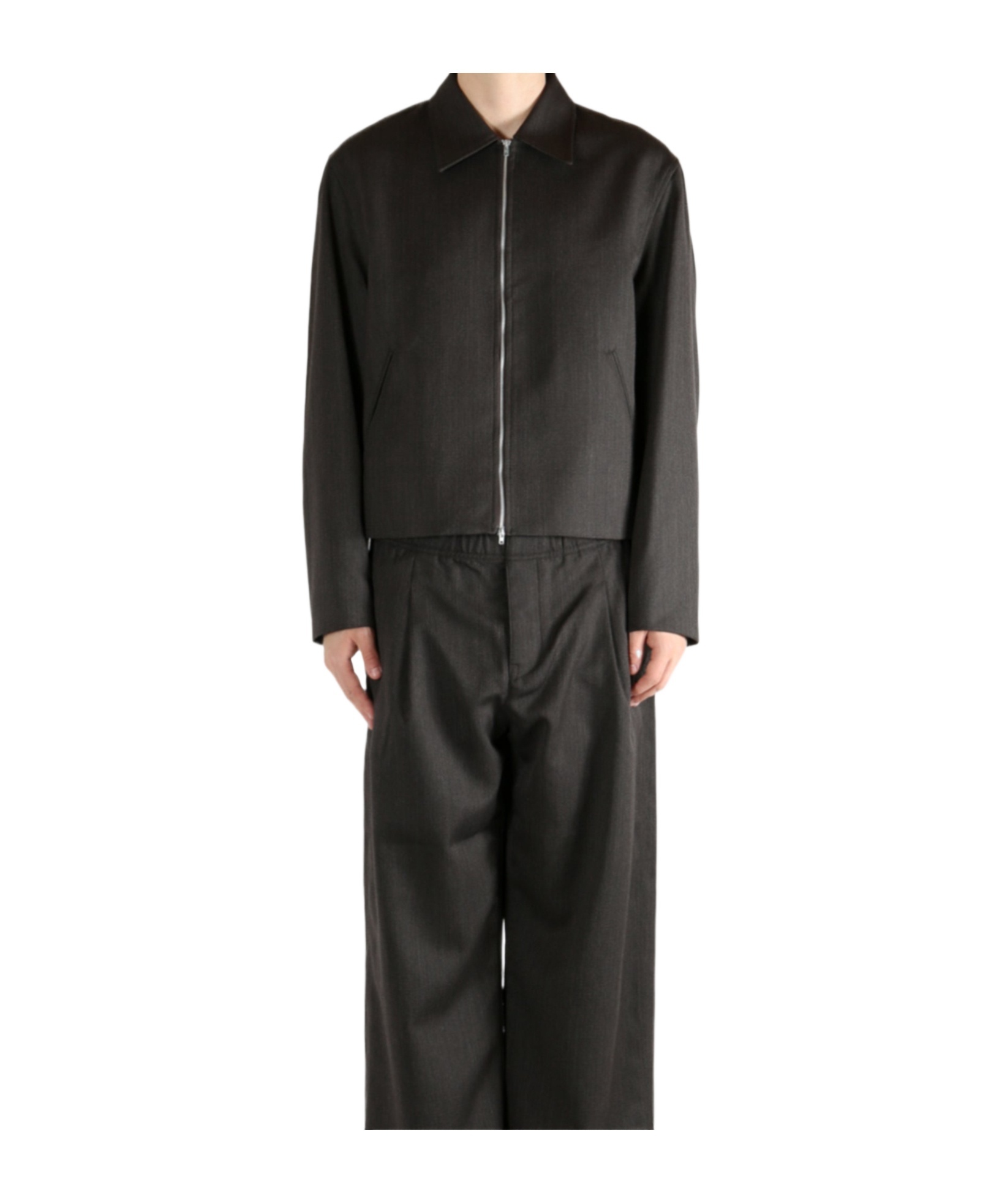 Our Legacy Mini Jacket Havana Brown Chain Wool In Black