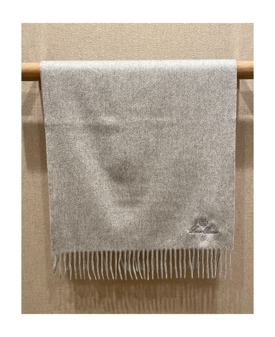 Loro Piana Grande Unita Fringed-edge Scarf In Gray