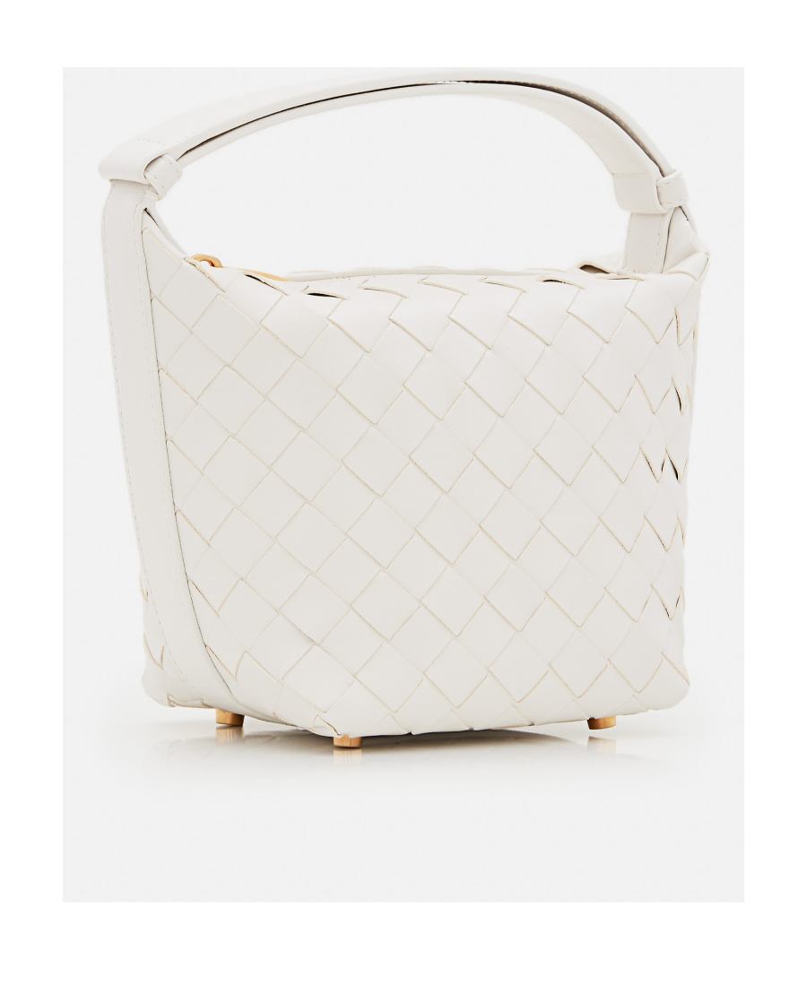 Bottega Veneta Candy Wallace Leather Tote Bag In White