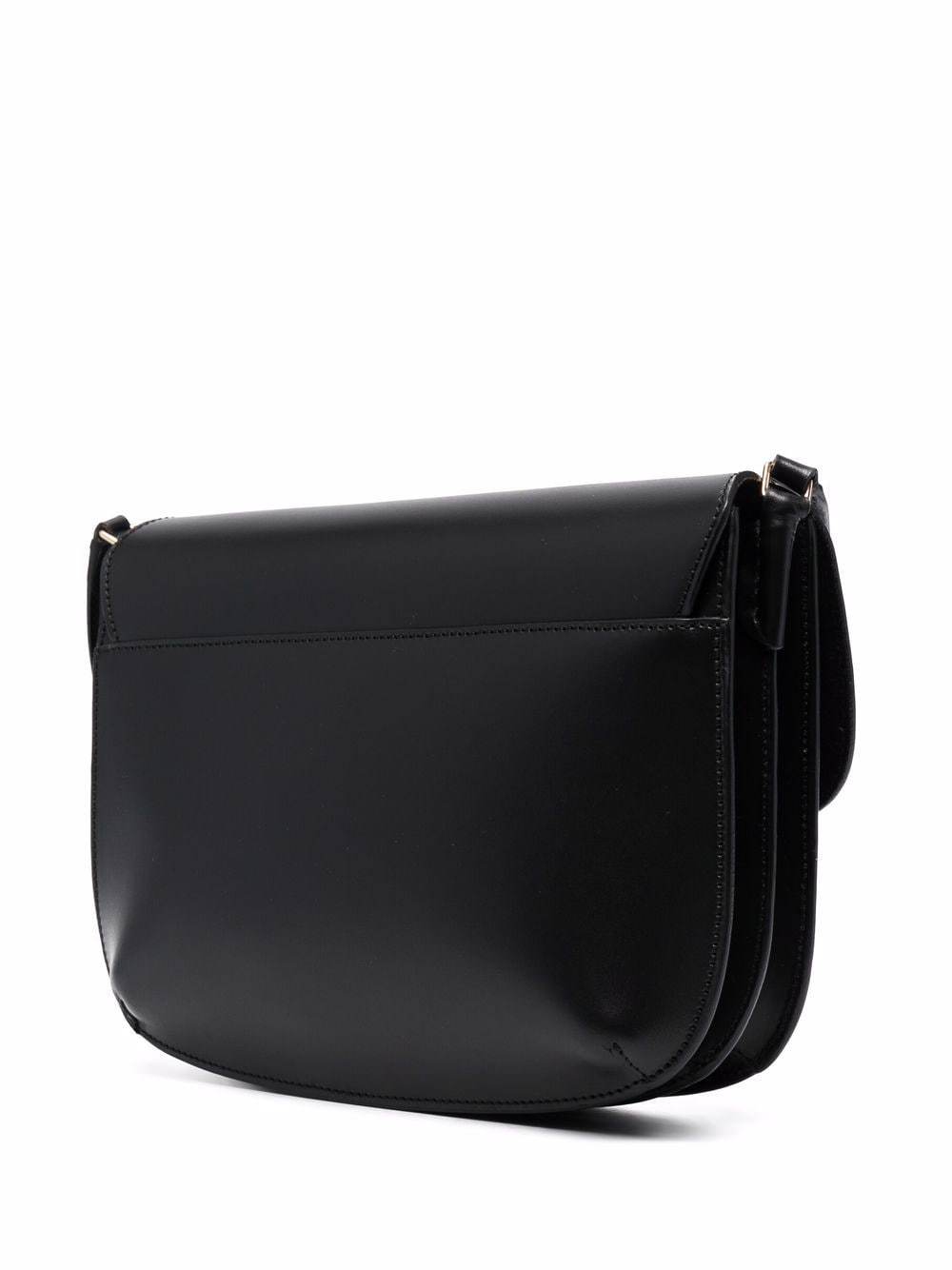 A.p.c. Structured Mini Shoulder Bag With Adjustable Strap In Black