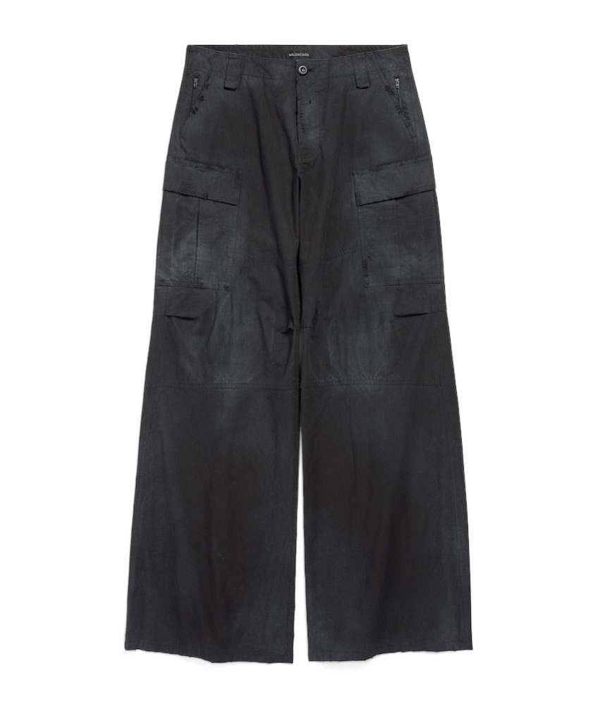 Balenciaga Women's Flared Cargo Pants In Black In Black