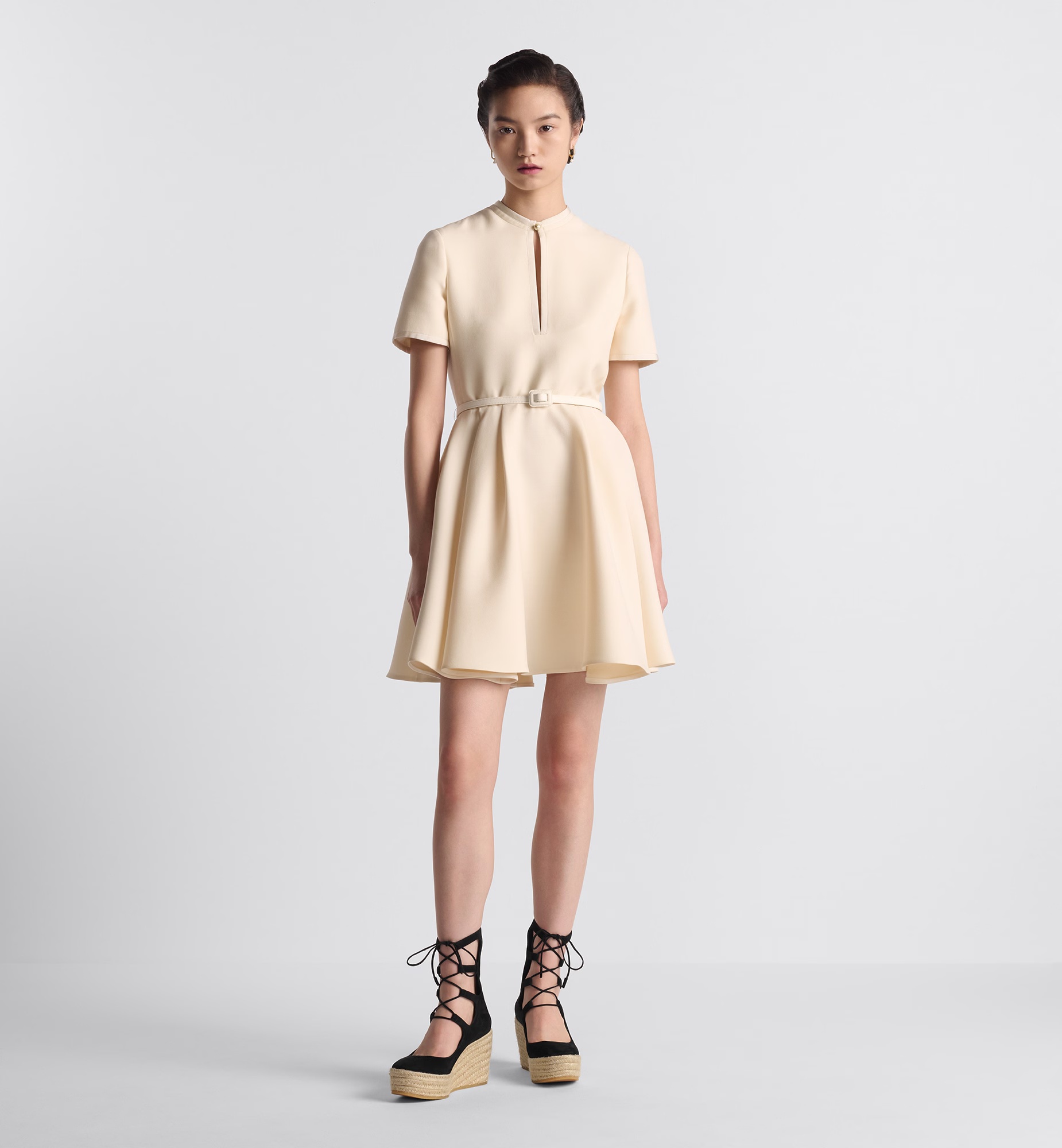 DIOR SHORT FLARED WOOL DRESS 