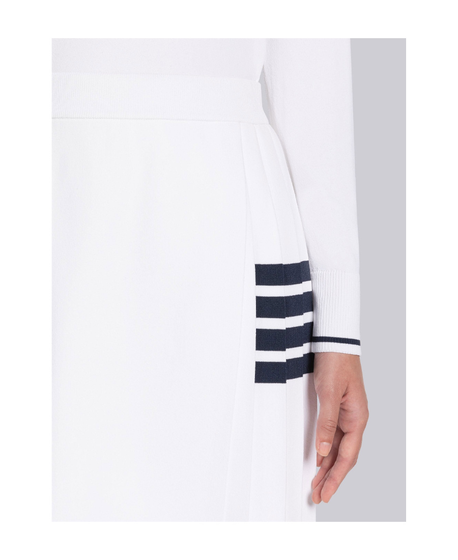Shop Thom Browne 4-bar Pleated Miniskirt In White