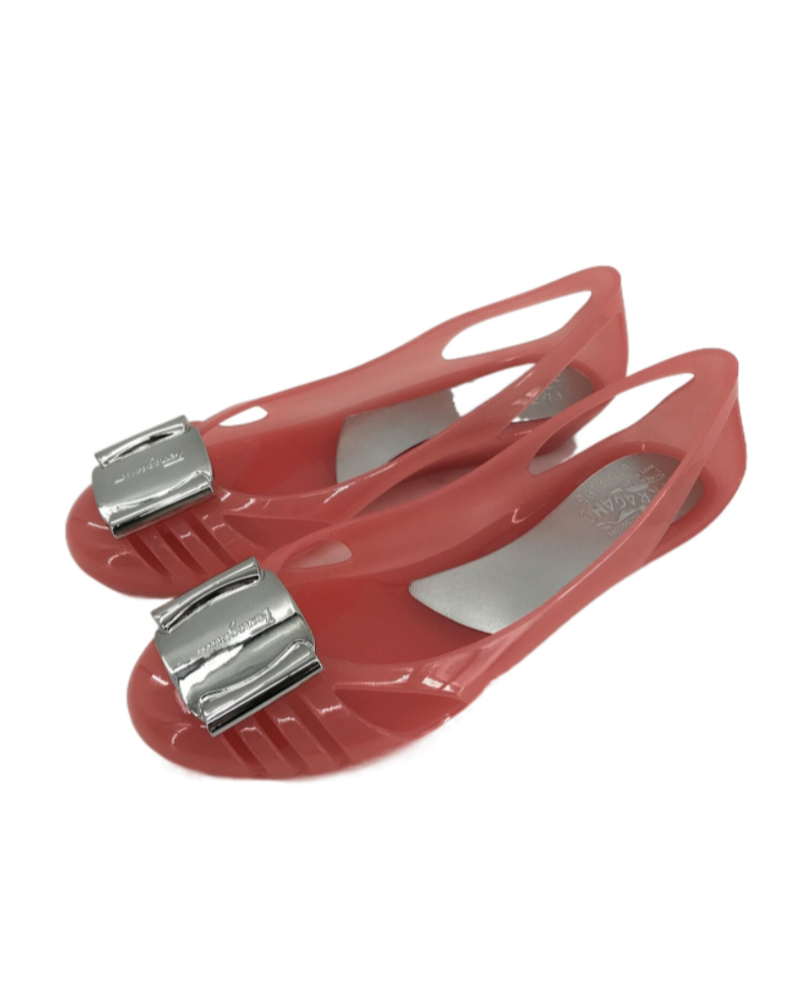 Ferragamo Logo Details Flat Shoes In Red