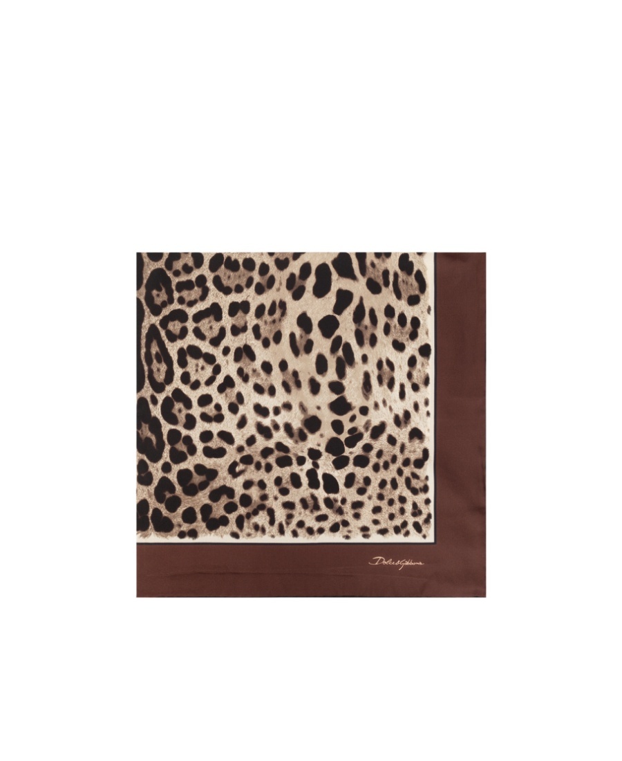 Dolce & Gabbana Leopard-print Silk Scarf In Nude