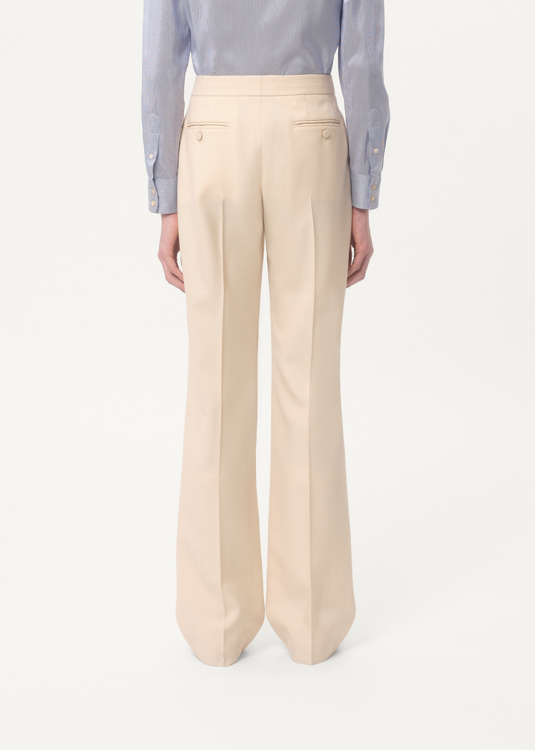 Valentino Wool Gabardine Trousers With Turn-ups