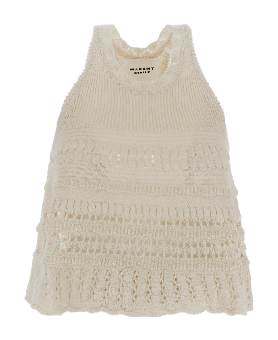 Isabel Marant Étoile Crochet Knit Sleeveless Top In Nude