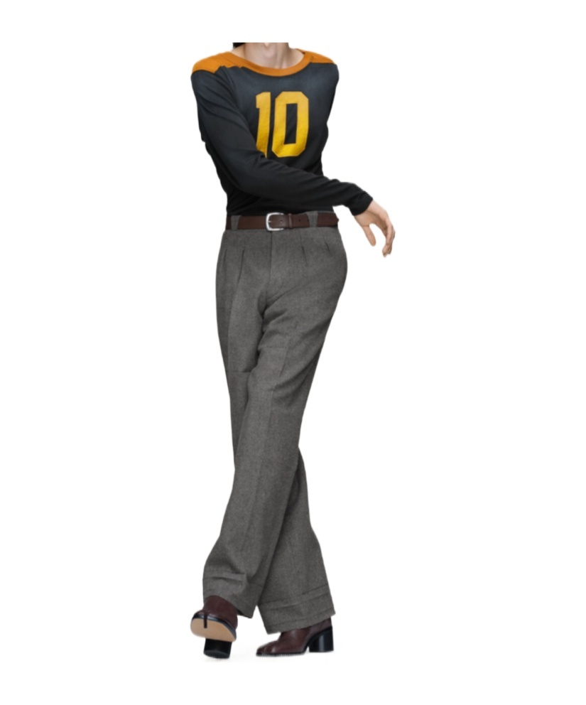 Maison Margiela Long Sleeve T-shirt With Number 10 Print In Black