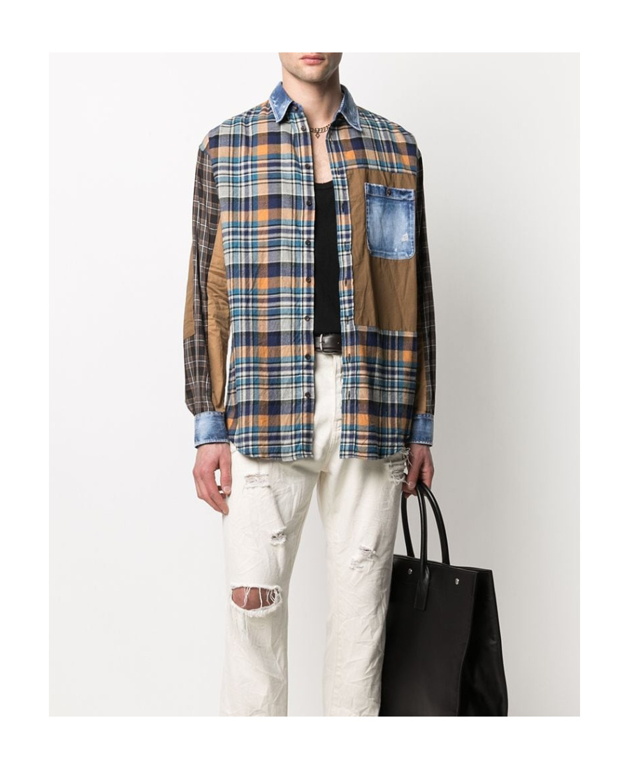 Dsquared2 Panelled Check Shirt In Multicolor