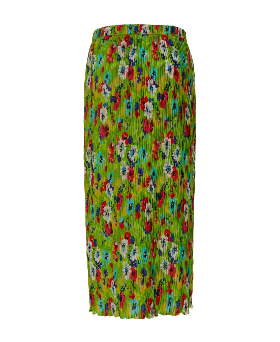 Msgm Woman Midi Skirt Light Green Size 4 Polyester In Green