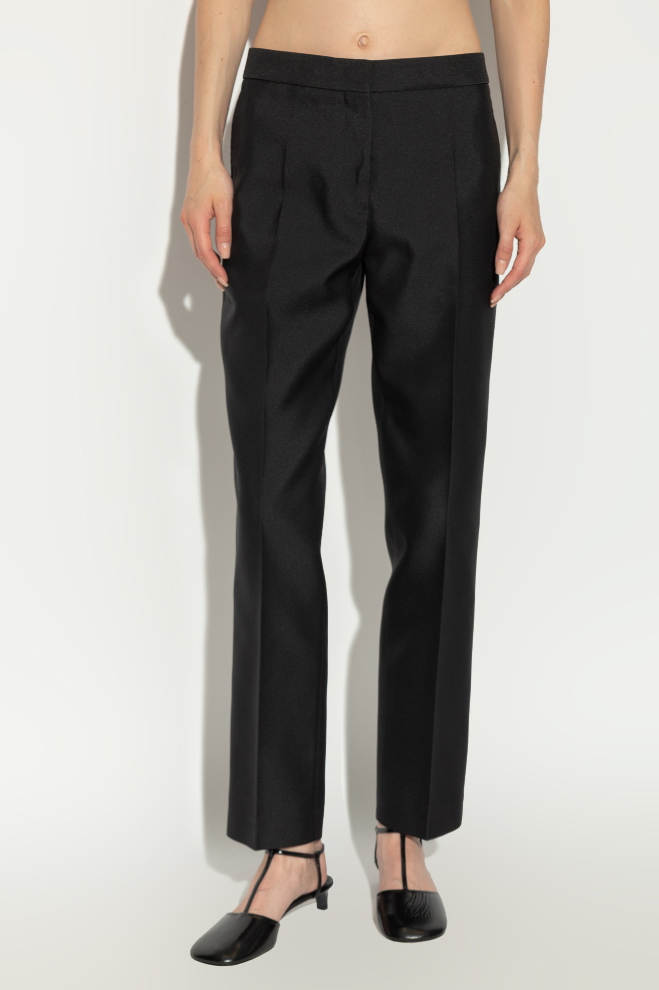 Jil Sander Elasticated Straight-leg Trousers In Black