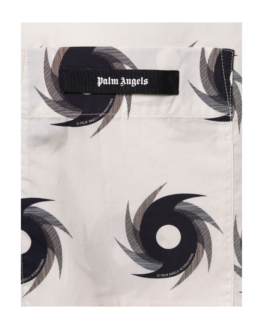 Palm Angels Hurricsnr Oversized Bowling Shirt In White