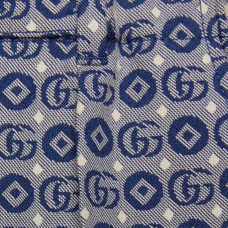 Gucci Double G Cotton Shorts In Gray