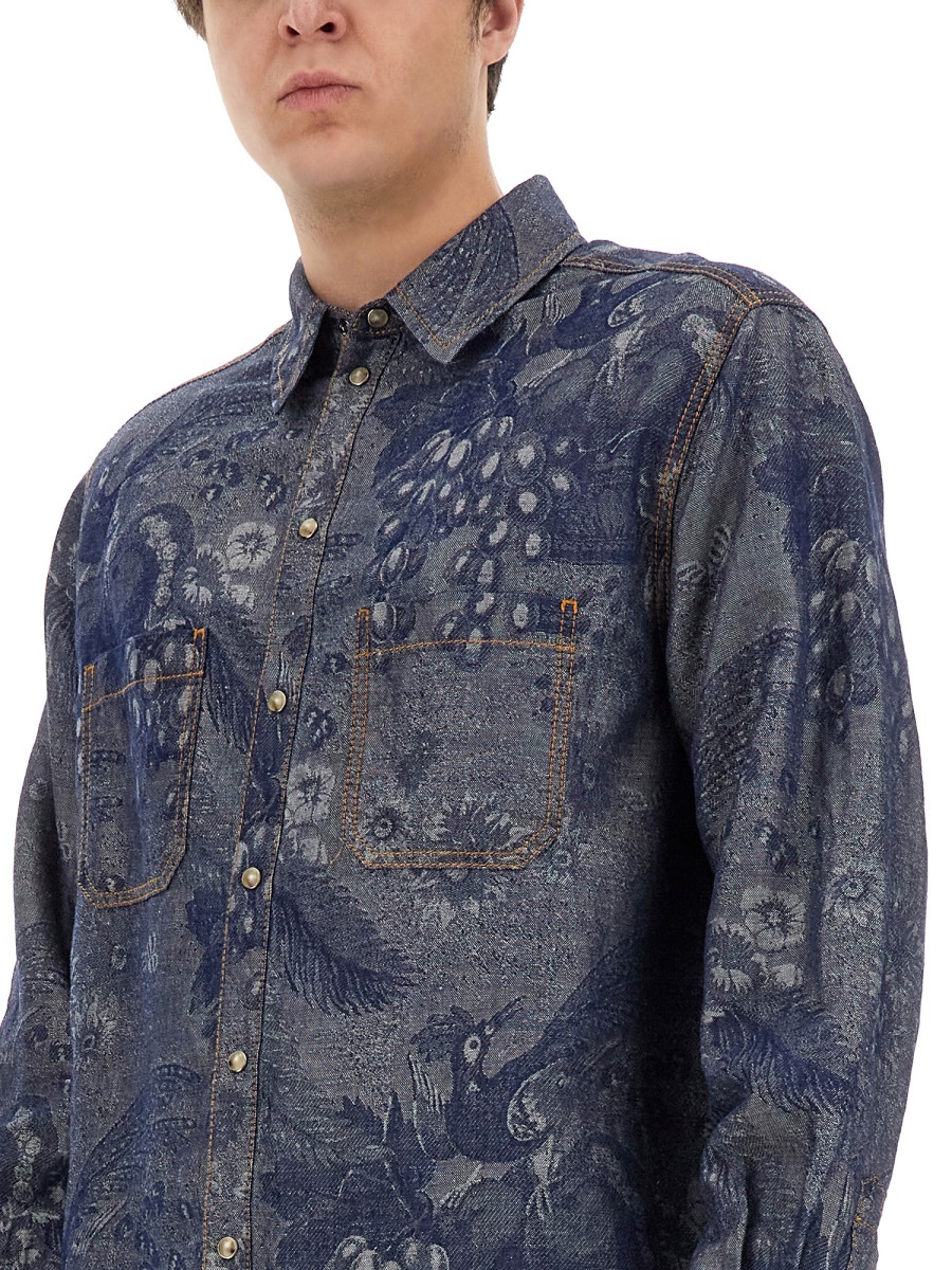 Etro Paisley Pattern Shirt In Black