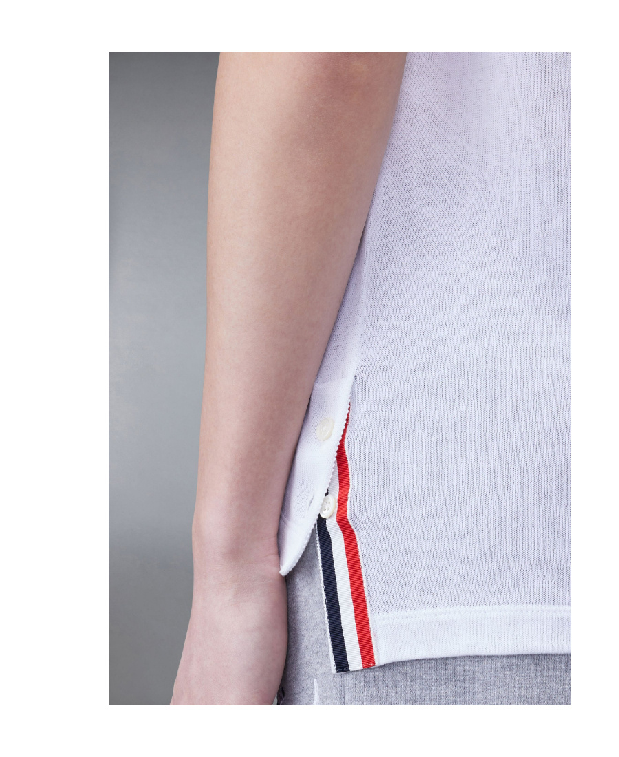 THOM BROWNE THOM BROWNE STRIPE DETAILED CREWNECK T-SHIRT