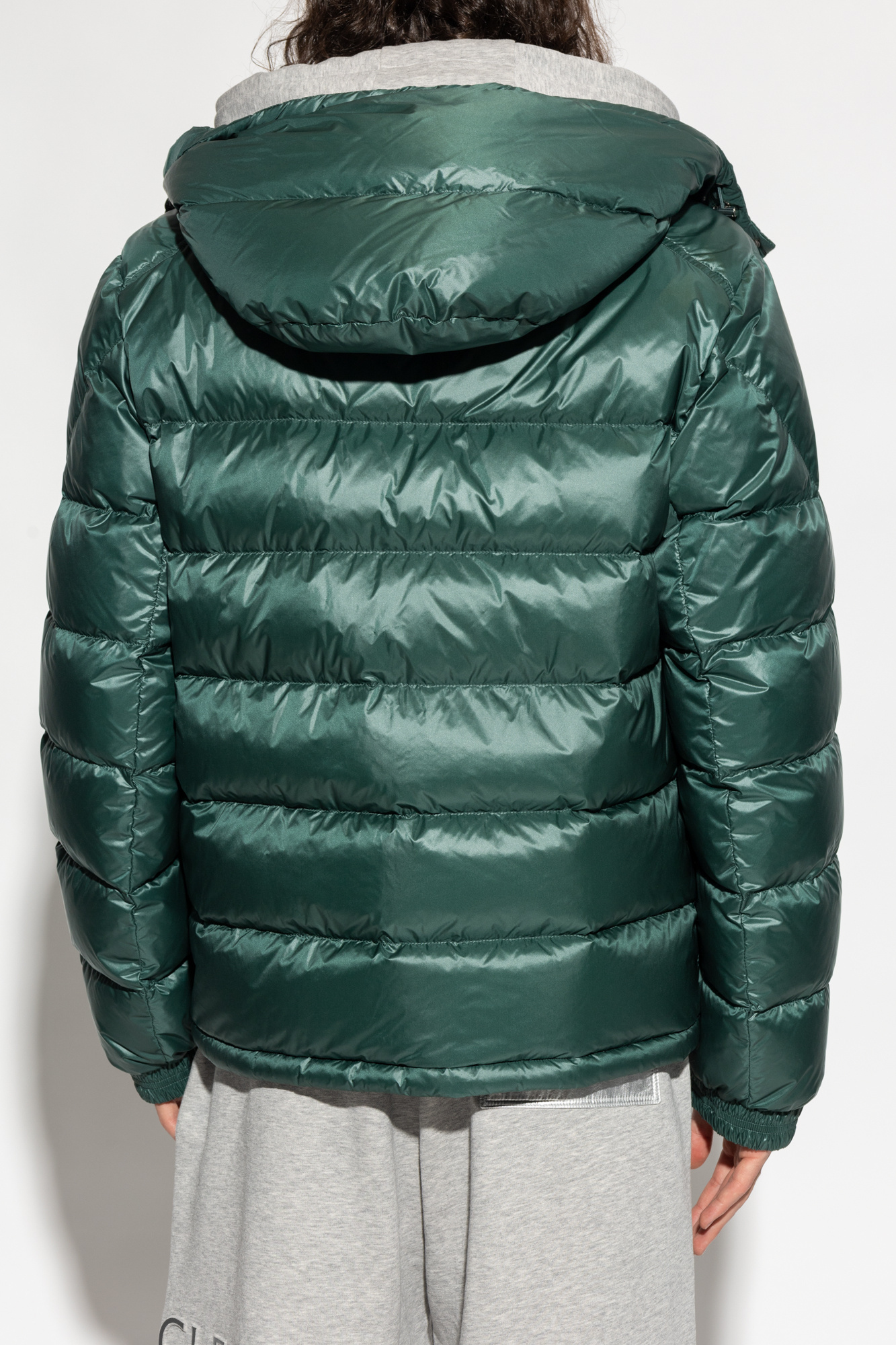 Moncler Logo-patch Padded Jacket In Green
