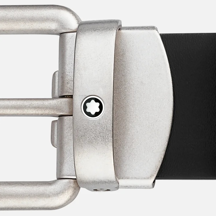Montblanc Contrasting Logo Belt In Black