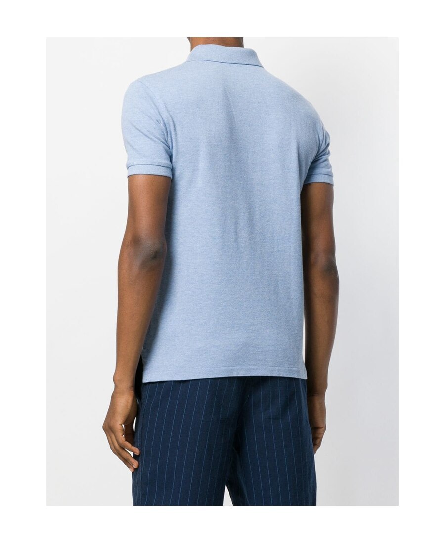 Polo Ralph Lauren Refined Cotton Piquet Polo With Longer Back In Blue