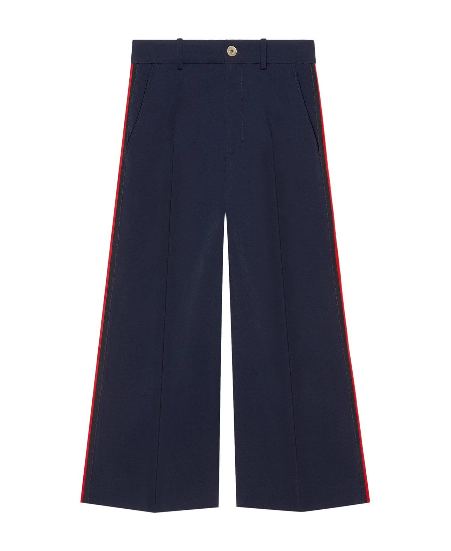 Gucci Fluid Drill Cropped Pant In Blue