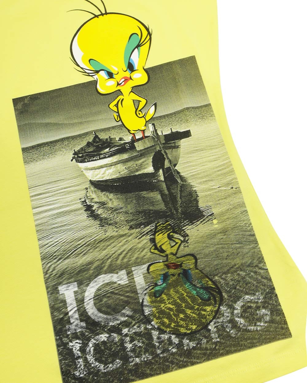 Iceberg T-shirt With Round Neck And Short Sleeves In Yellow