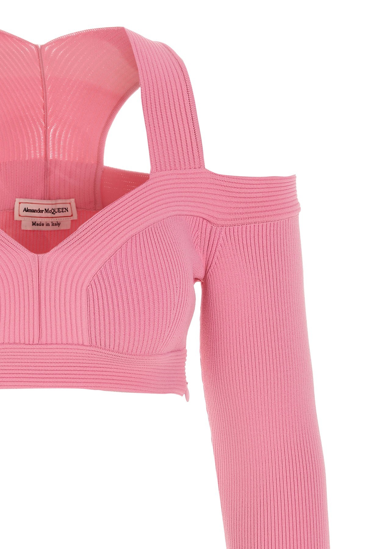 Alexander Mcqueen Cropped Shirt In Pink