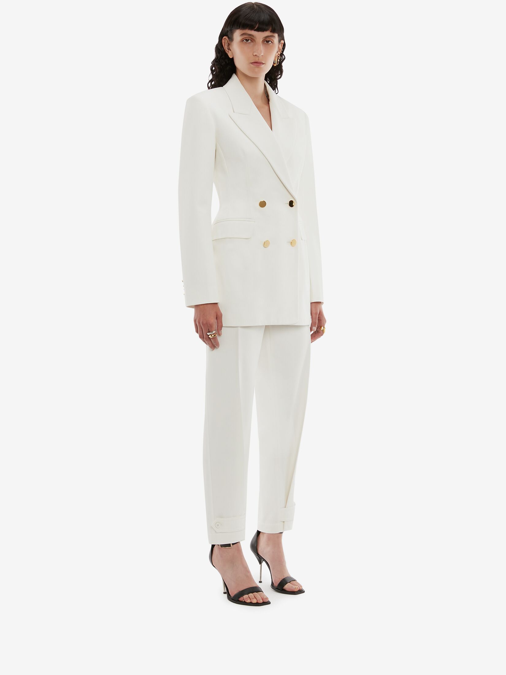 Alexander Mcqueen Double-breasted Tailored Blazer In White