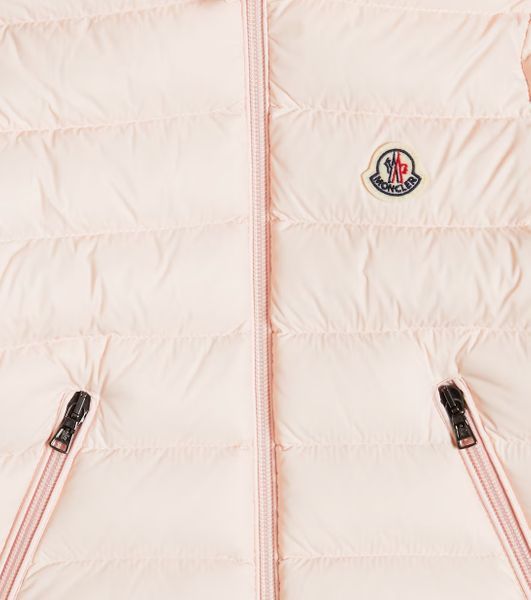 Moncler Enfant Logo Patch Hooded Jacket In Pink