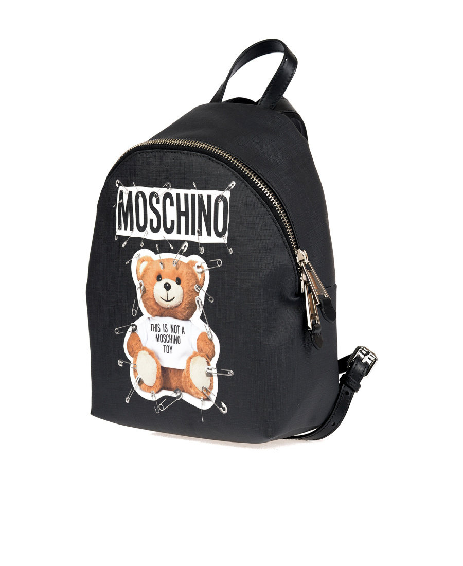 Moschino Pattern Printed Backpack In Black