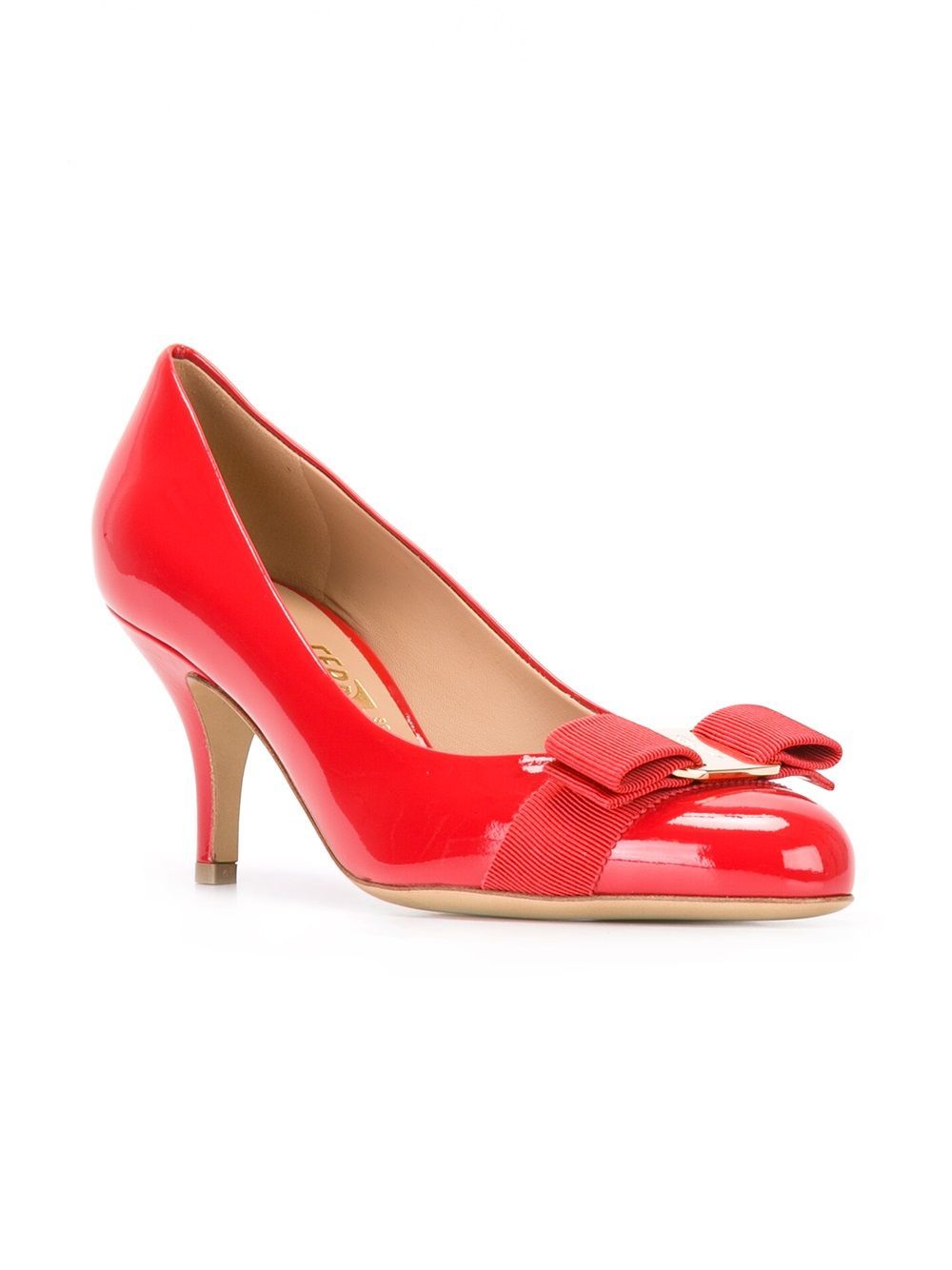 Ferragamo Carla 75mm Leather Pumps In Red
